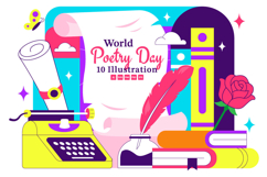 10 World Poetry Day Illustration Product Image 1