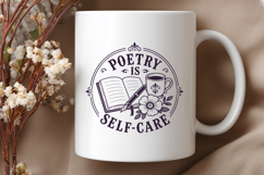 Poetry Is Self Care SVG, Poet Gift PNG, Book and Coffee Product Image 3