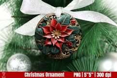3D poinsettia Christmas Ornaments PNG Product Image 1