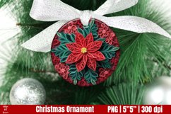 3D poinsettia Christmas Ornaments PNG | Paper quilling Product Image 1