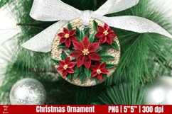 3D poinsettia Christmas Ornaments PNG | Paper quilling Product Image 1