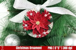 3D poinsettia Christmas Ornaments PNG | Paper quilling Product Image 1