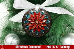 3D poinsettia Christmas Ornaments PNG Product Image 1
