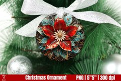 3D poinsettia Christmas Ornaments PNG Product Image 1
