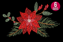 Christmas Poinsettia Flower Machine Embroidery Design Product Image 2