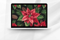 Poinsettia Pine Leaves Digital Paper Bundle Product Image 4