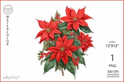 Poinsettia sublimation png| Christmas flowers| Poinsettia Product Image 1
