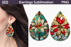 Stained Glass Poinsettia Earrings | Christmas Earrings Product Image 1