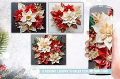 3D Poinsettia Christmas Tumble Sublimation Product Image 1