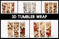 9 3D Christmas Tumbler Sublimation |3D Flowers Tumbler Wrap Product Image 1