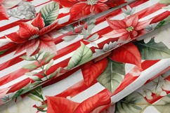 Christmas Poinsettia Seamless Digital Paper JPG Product Image 6