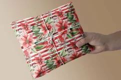 Christmas Poinsettia Seamless Digital Paper JPG Product Image 4