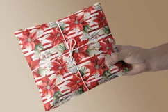 Christmas Poinsettia Seamless Digital Paper JPG Product Image 5
