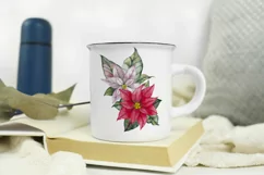 Christmas sublimation PNG Watercolor poinsettia arrangements Product Image 3