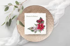 Christmas sublimation PNG Watercolor poinsettia arrangements Product Image 4