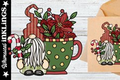 Poinsettia Cup Christmas Gnome Sublimation Clipart Product Image 1