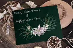 Poinsettia sublimation PNG Watercolor Christmas arrangements Product Image 2