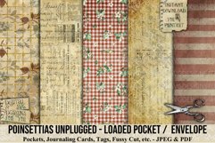 Poinsettias printable loaded pocket. 300dpi high quality Digital images that can be used for Junk Journals, Scrapbooking, Cardmaking or other paper crafts.