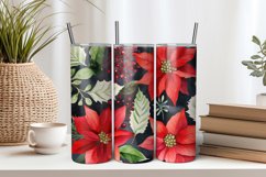 Poinsettias 20oz Tumbler Sublimation PNG Product Image 1