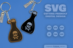 Poison Bottle Halloween Keychain Laser Cut SVG Product Image 3