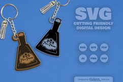 Poison Bottle Halloween Keychain Laser Cut SVG Product Image 2