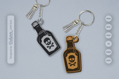 Poison Bottle Halloween Keychain Laser Cut SVG Product Image 1