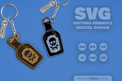 Poison Bottle Halloween Keychain Laser Cut SVG Product Image 2