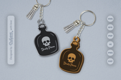 Poison Bottle Halloween Keychain Laser Cut SVG Product Image 2