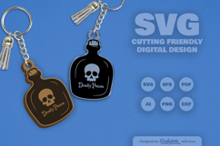 Poison Bottle Halloween Keychain Laser Cut SVG Product Image 10