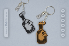 Poison Bottle Halloween Keychain Laser Cut SVG Product Image 1