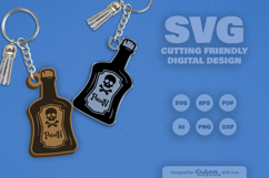 Poison Bottle Halloween Keychain Laser Cut SVG Product Image 2