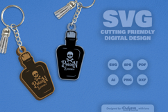 Poison Bottle Halloween Keychain Laser Cut SVG Product Image 2