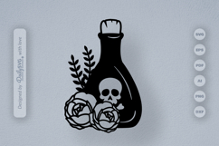 Poison Bottle with Roses Halloween SVG Product Image 2