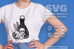 Poison Bottle with Roses Halloween SVG Product Image 3