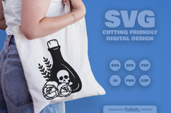 Poison Bottle with Roses Halloween SVG Product Image 4