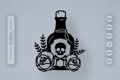Poison Bottle with Roses Halloween SVG Product Image 2