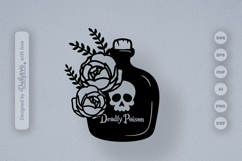 Poison Bottle with Roses Halloween SVG Product Image 1