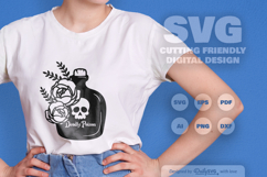 Poison Bottle with Roses Halloween SVG Product Image 2