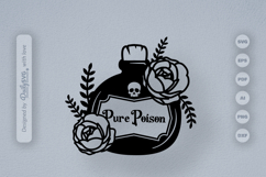 Poison Bottle with Roses Halloween SVG Product Image 2