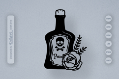 Poison Bottle with Roses Halloween SVG Product Image 5