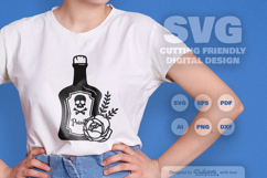 Poison Bottle with Roses Halloween SVG Product Image 1