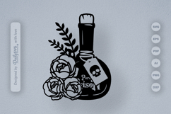 Poison Bottle with Roses Halloween SVG Product Image 2