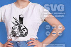 Poison Bottle with Roses Halloween SVG Product Image 3