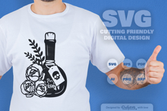 Poison Bottle with Roses Halloween SVG Product Image 1