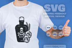 Poison Bottle with Roses Halloween SVG Product Image 1