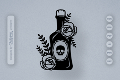 Poison Bottle with Roses Halloween SVG Product Image 1