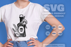 Poison Bottle with Roses Halloween SVG Product Image 2