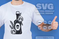 Poison Bottle with Roses Halloween SVG Product Image 3