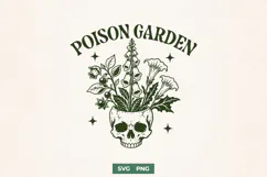 Poison Garden SVG, Skull Botanical PNG, Poisonous Plants Product Image 1
