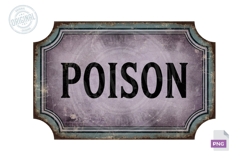 Poison Vintage Halloween Apothecary Bottle Label PNG Art Product Image 1